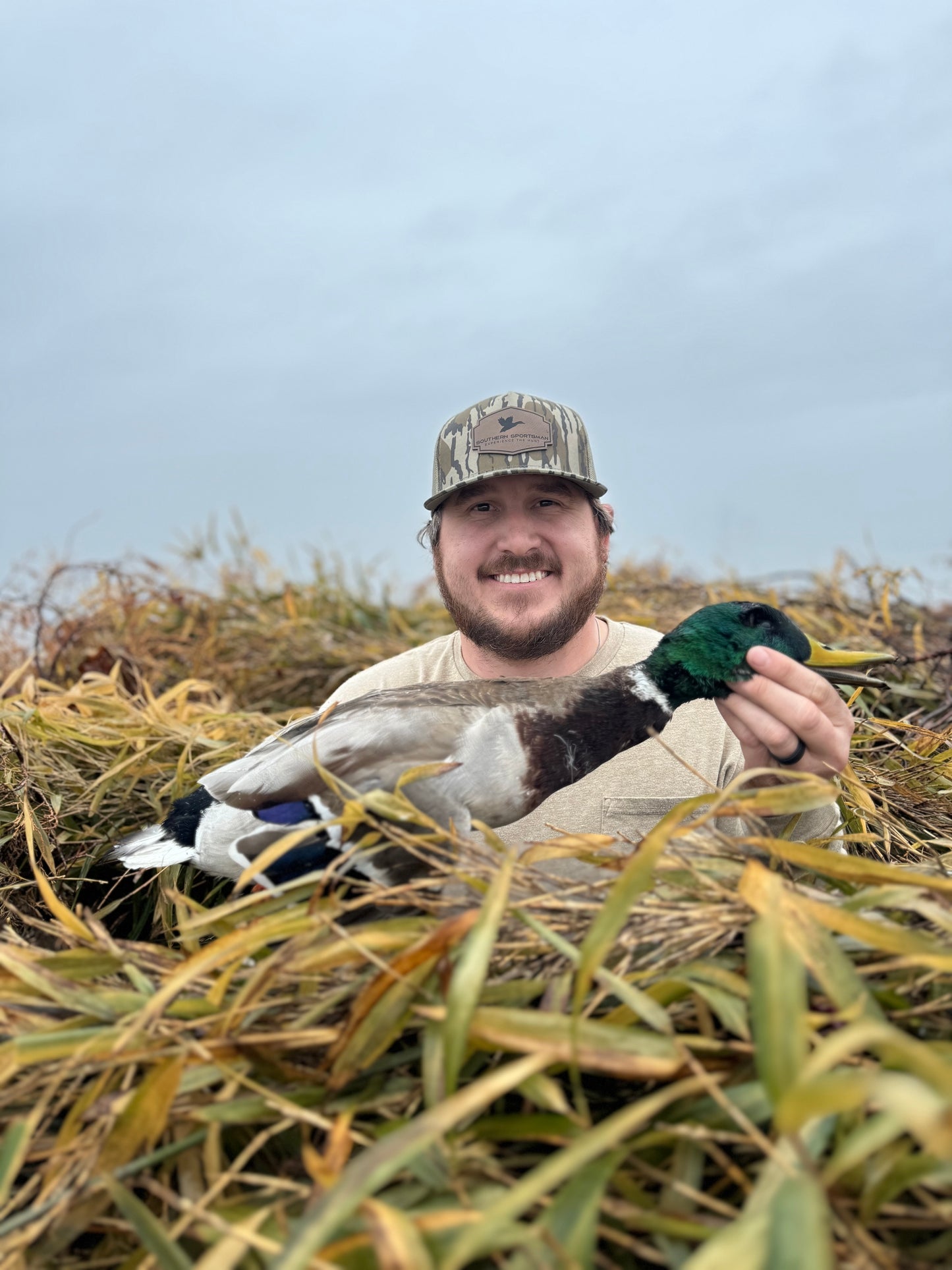 Bottomland Camo Southern Sportsman Hat with Leather Patch