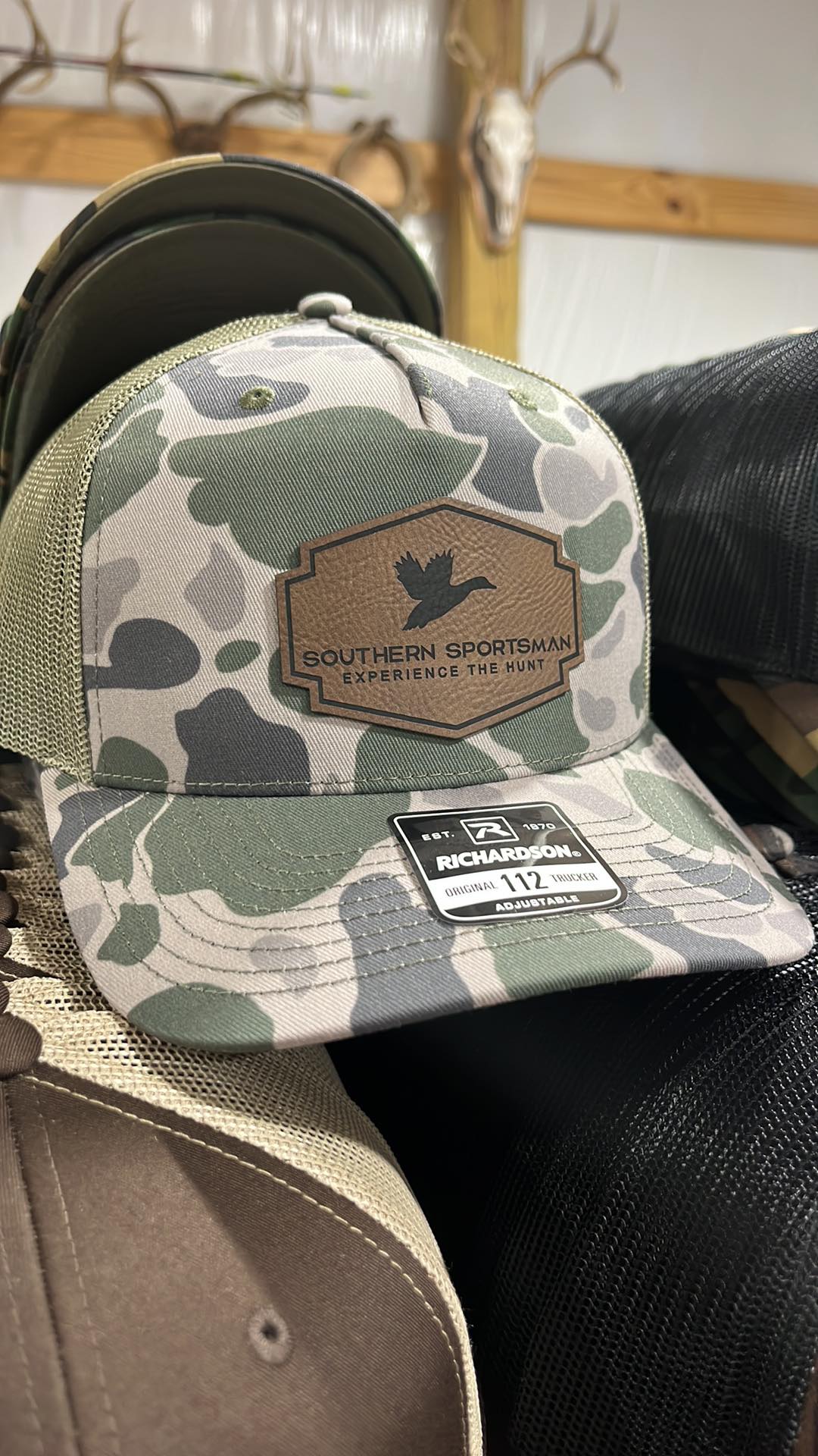 Marsh Duck Camo Southern Sportsman Leather Patch Hat