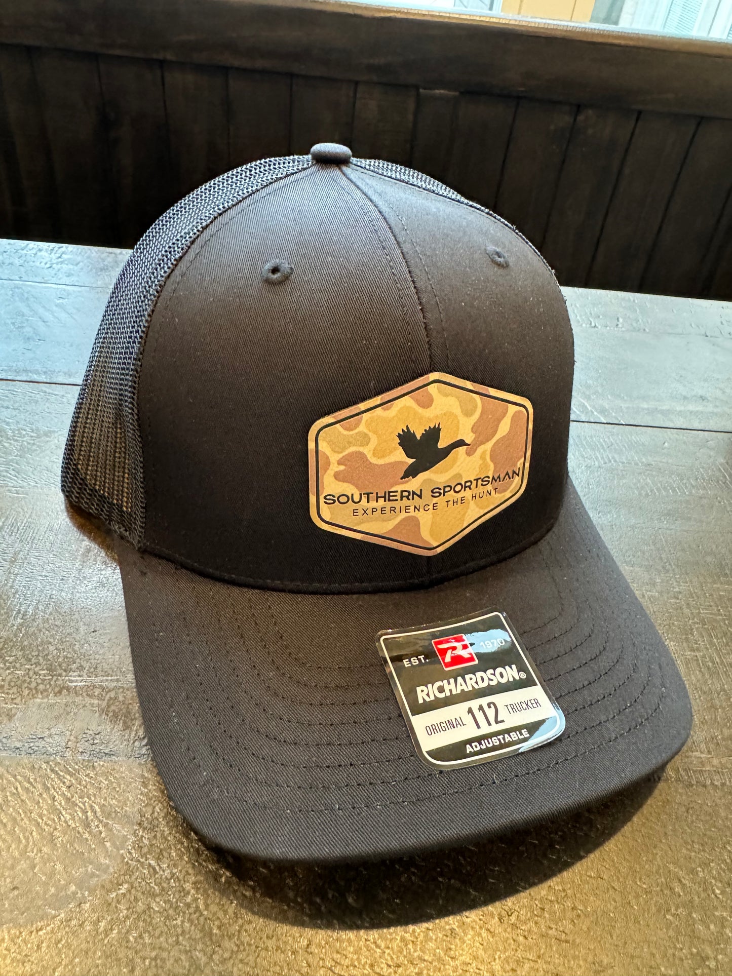 Black Southern Sportsman Hat with Camo Patch